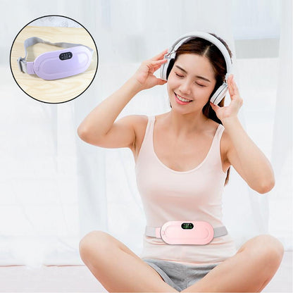 Electric Period Cramp Massager Vibrating Heating Belt for Menstrual Waist Stomach Abdominal Warm Palace Belt (1 Pc)