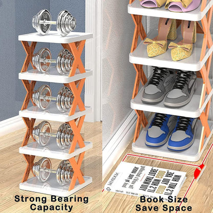 6 Layer Shoe Rack Design Lightweight Adjustable Plastic Foldable Shoe Cabinet Storage