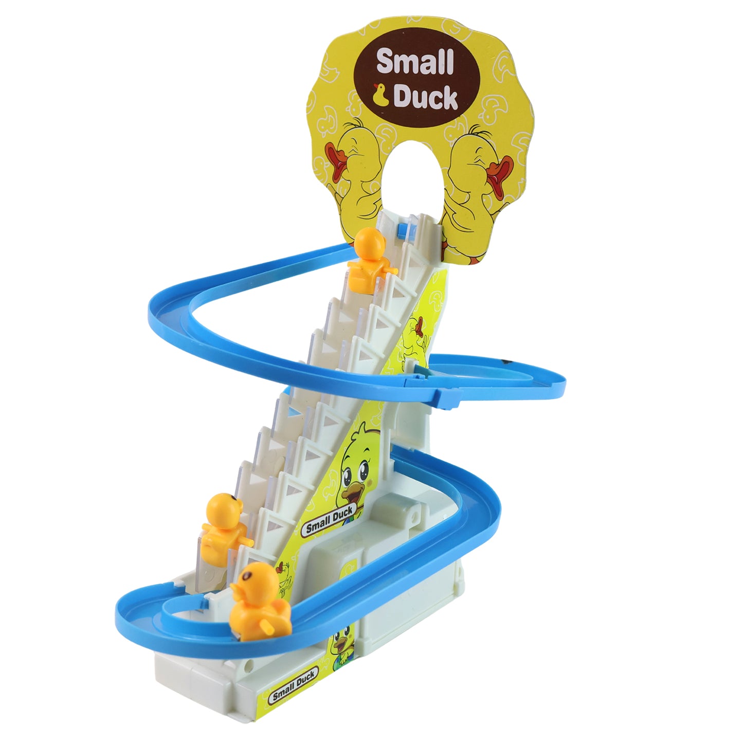 Lala Small Duck Climb Stairs Toy Roller Coaster With Flashing Lights  Music (3 Ducks)