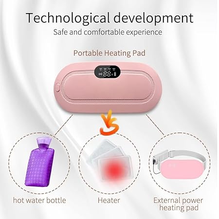 Electric Period Cramp Massager Vibrating Heating Belt for Menstrual Waist Stomach Abdominal Warm Palace Belt (1 Pc)