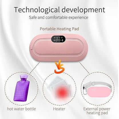 Electric Period Cramp Massager Vibrating Heating Belt for Menstrual Waist Stomach Abdominal Warm Palace Belt (1 Pc)