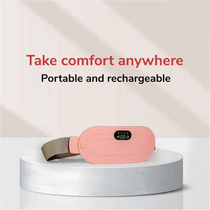 Electric Period Cramp Massager Vibrating Heating Belt for Menstrual Waist Stomach Abdominal Warm Palace Belt (1 Pc)