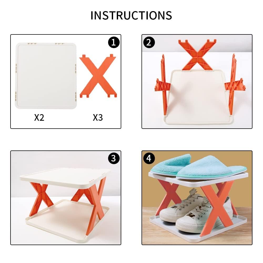 6 Layer Shoe Rack Design Lightweight Adjustable Plastic Foldable Shoe Cabinet Storage